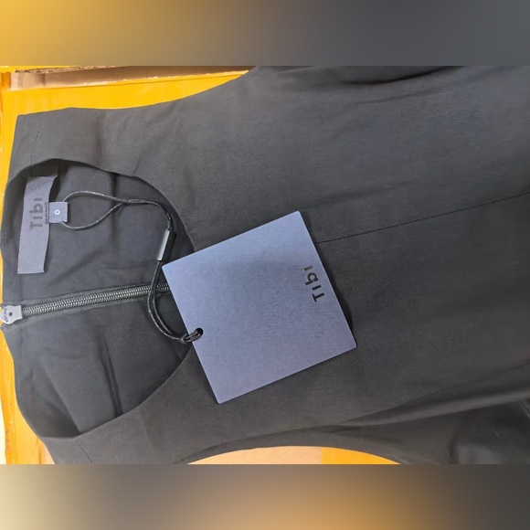 Tibi Compact Eco Poplin Pinched Pleat Dress - Picture 9 of 9